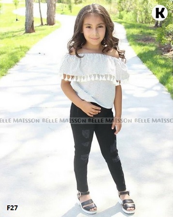 setelan sabrina jeans anak cewek